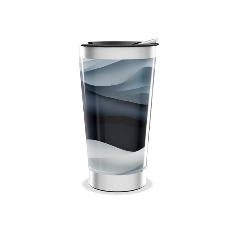 Copo Térmico - Preto e Branco em Aço Inox