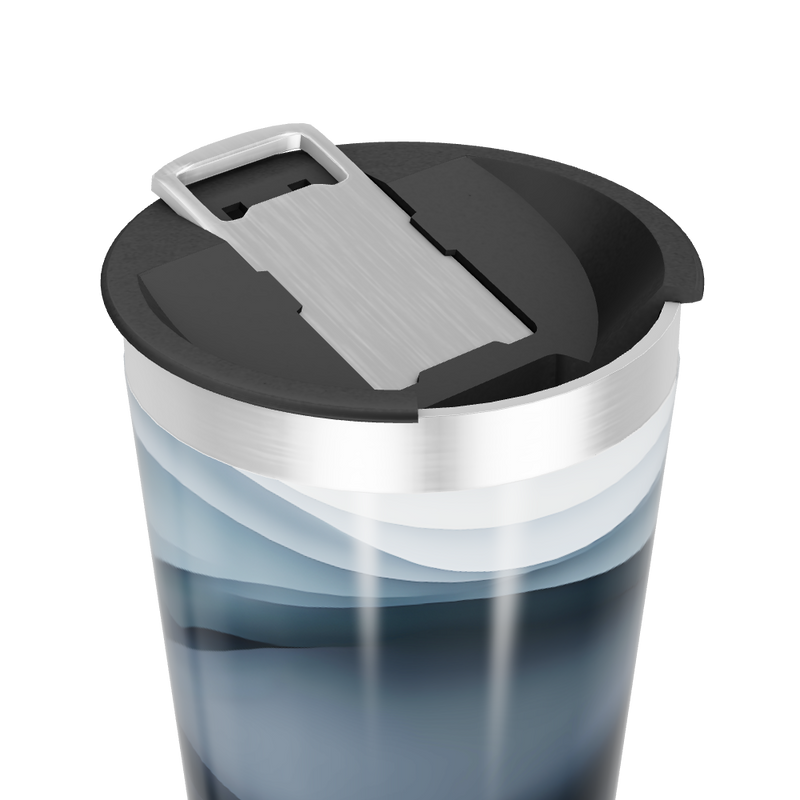 Copo Térmico - Preto e Branco em Aço Inox