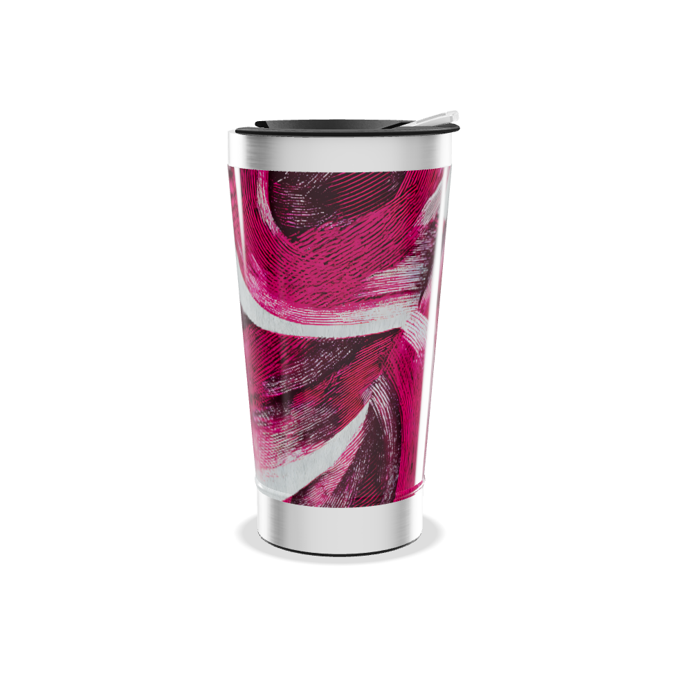 Copo Térmico - Estampa Rosa Abstrata