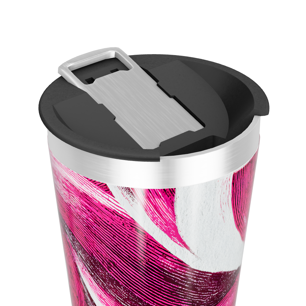 Copo Térmico - Estampa Rosa Abstrata