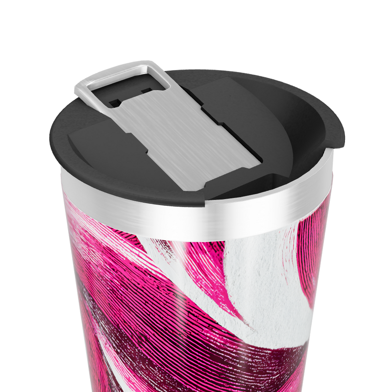 Copo Térmico - Estampa Rosa Abstrata