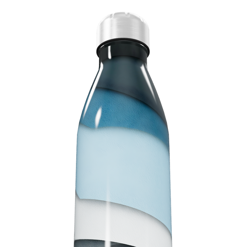 Garrafa Inox Listrada Azul e Branca