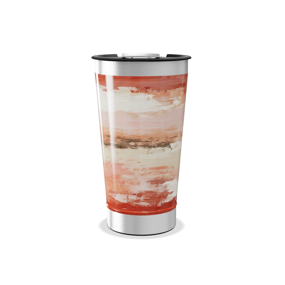 Copo Térmico - Estampa Abstrata Laranja