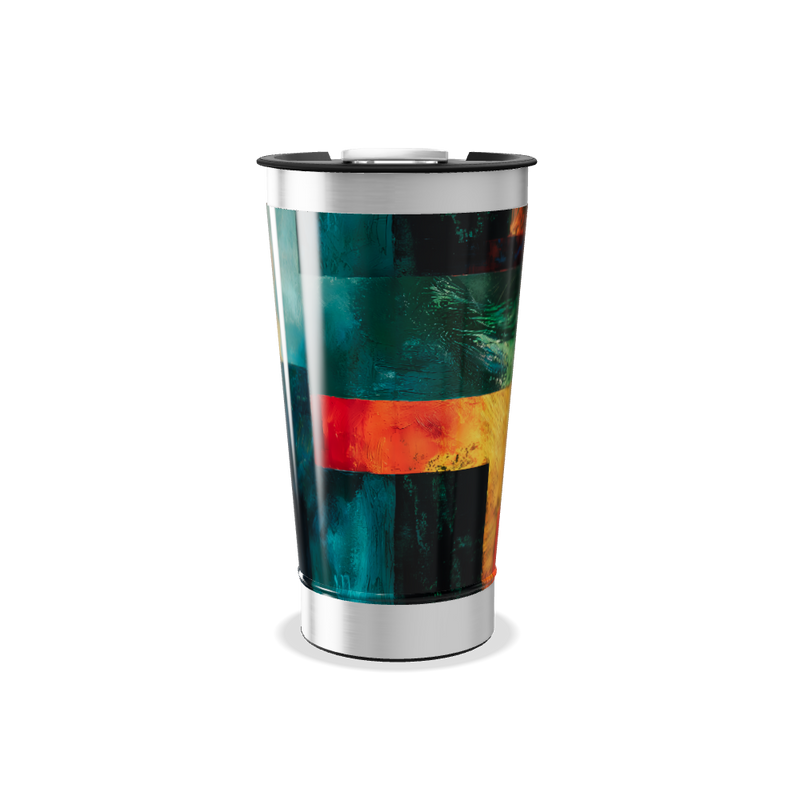 Copo Térmico - Estampa Abstrata Colorida