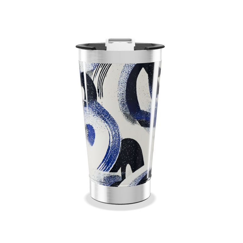 Copo Térmico - Estampa Azul Artística