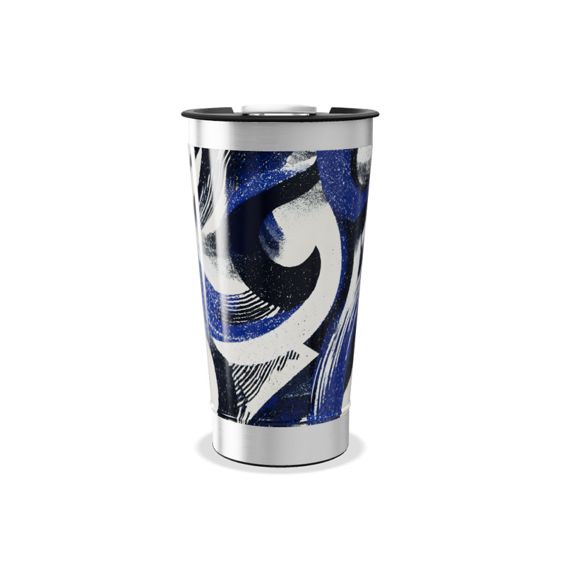Copo Térmico - Estampa Azul Artística