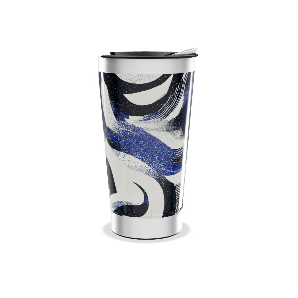 Copo Térmico - Estampa Azul Artística