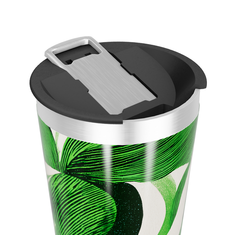 Copo Térmico - Verde com Estampa Abstrata