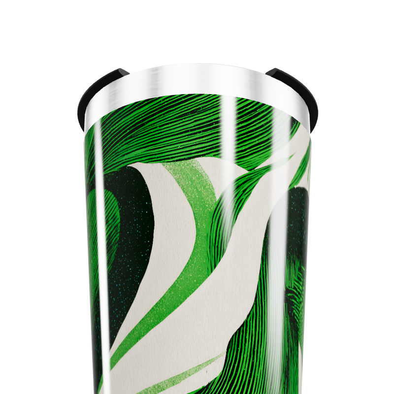 Copo Térmico - Verde com Estampa Abstrata