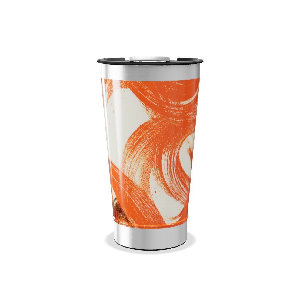 Copo Térmico - Estampa Abstrata Laranja