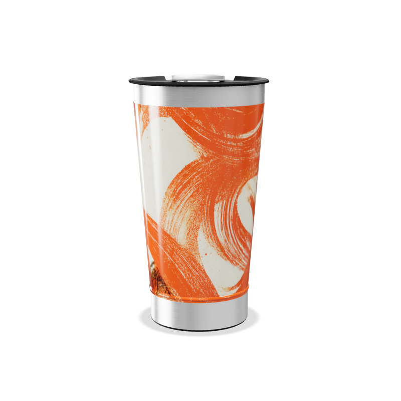 Copo Térmico - Estampa Abstrata Laranja