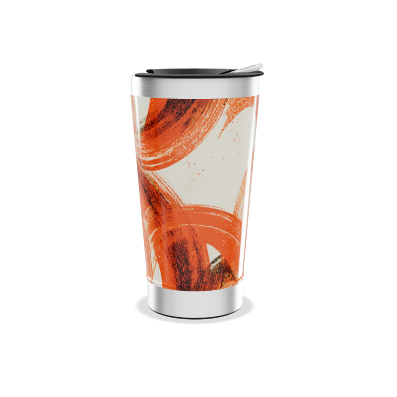 Copo Térmico - Estampa Abstrata Laranja