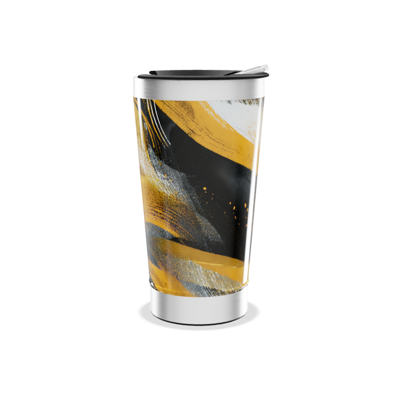 Copo Térmico - Estampa Amarela Abstrata