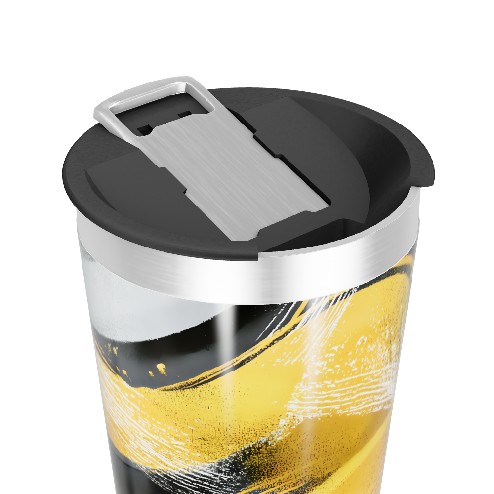 Copo Térmico - Estampa Amarela Abstrata