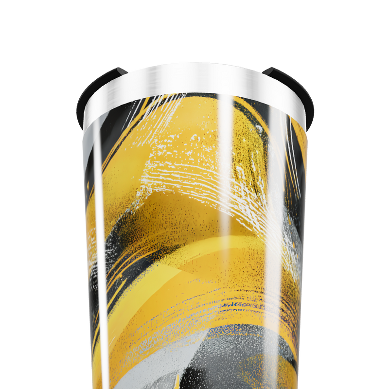 Copo Térmico - Estampa Amarela Abstrata