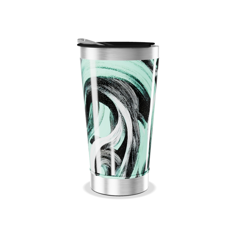 Copo Térmico - Design Abstrato Verde