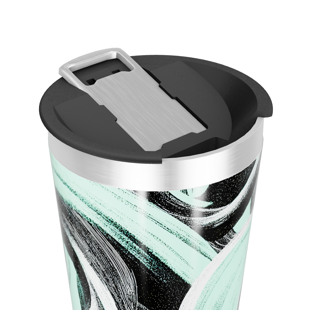 Copo Térmico - Design Abstrato Verde