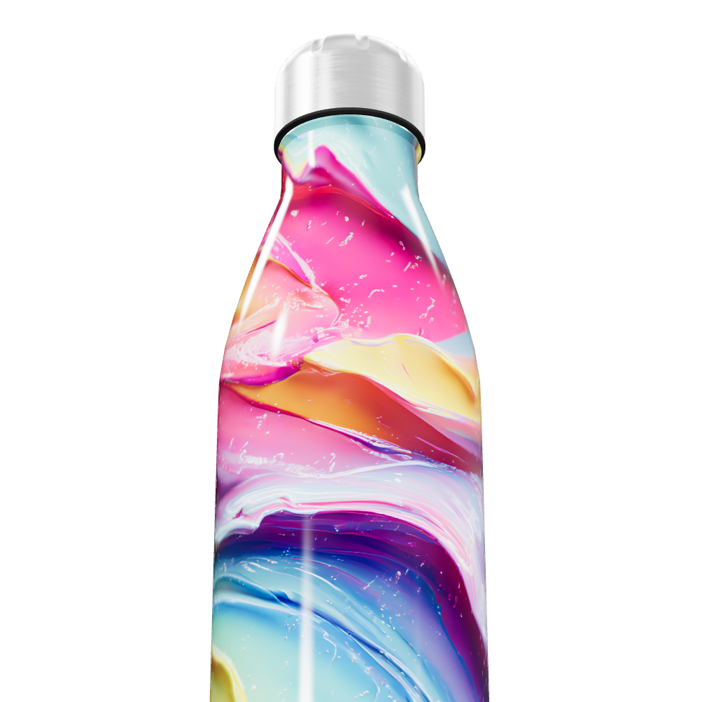 Garrafa Inox - Estampa Colorida Abstrata