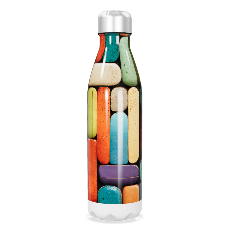 Garrafa Inox Multicolorida Estampada
