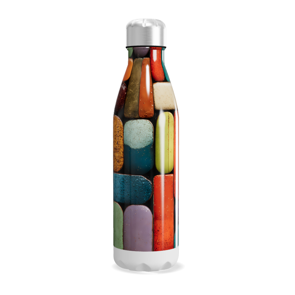 Garrafa Inox Multicolorida Estampada