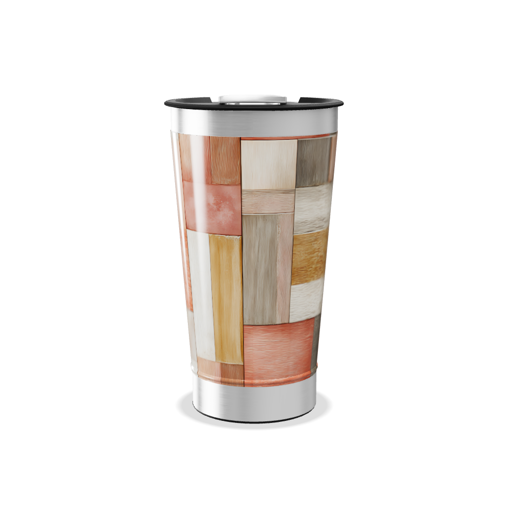 Copo Térmico - Estampa Madeira Colorida