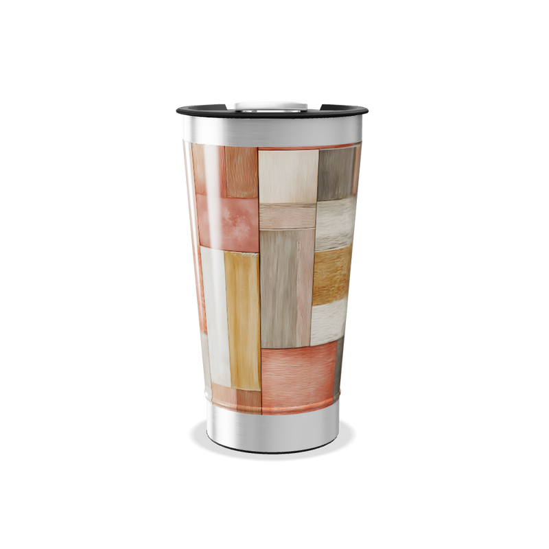 Copo Térmico - Estampa Madeira Colorida