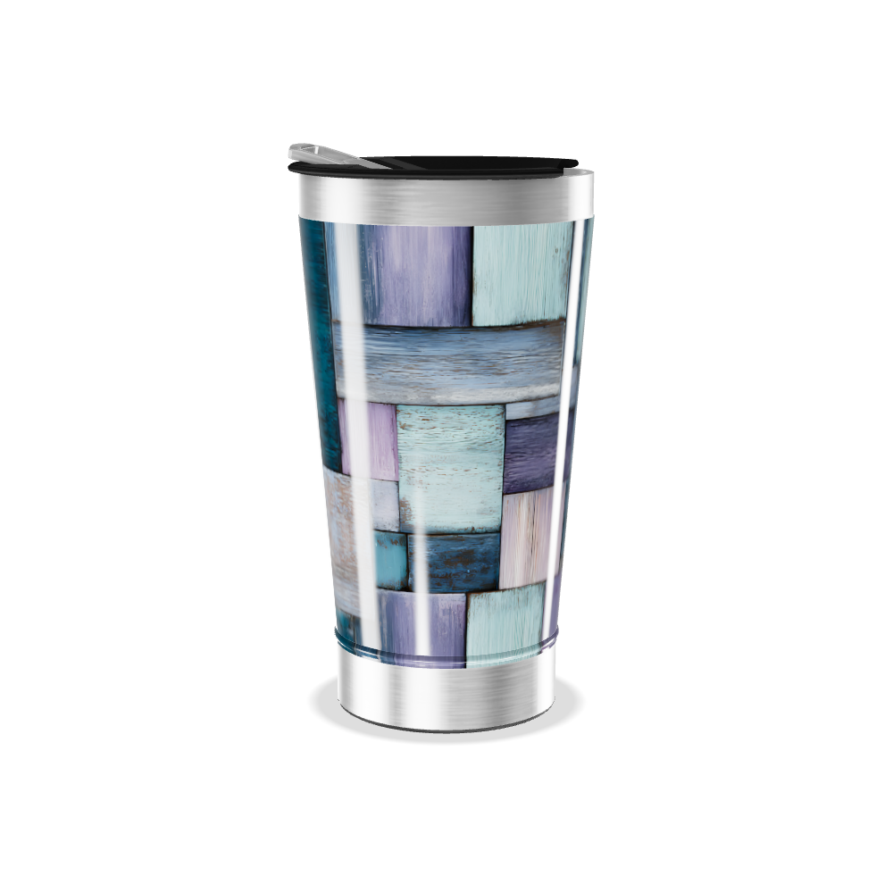 Copo Térmico - Estampa Madeira Colorida