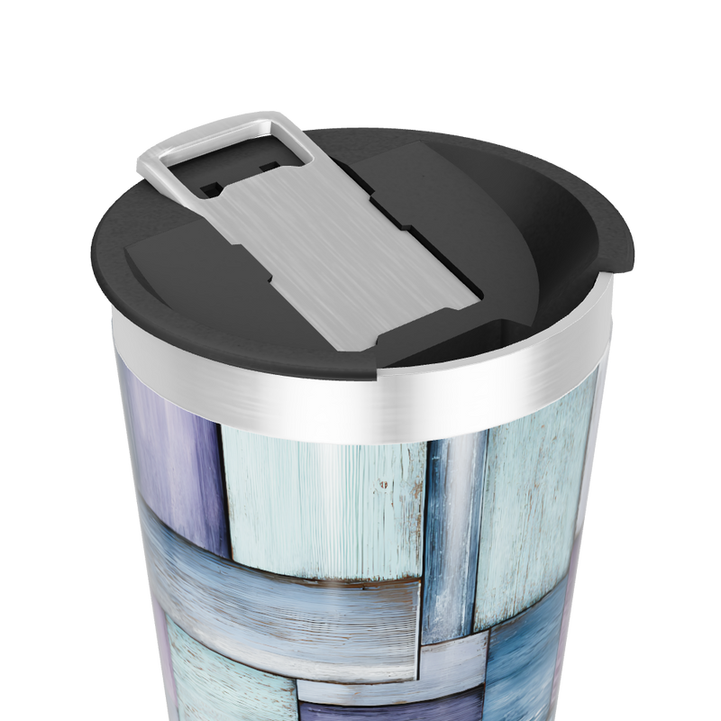 Copo Térmico - Estampa Madeira Colorida