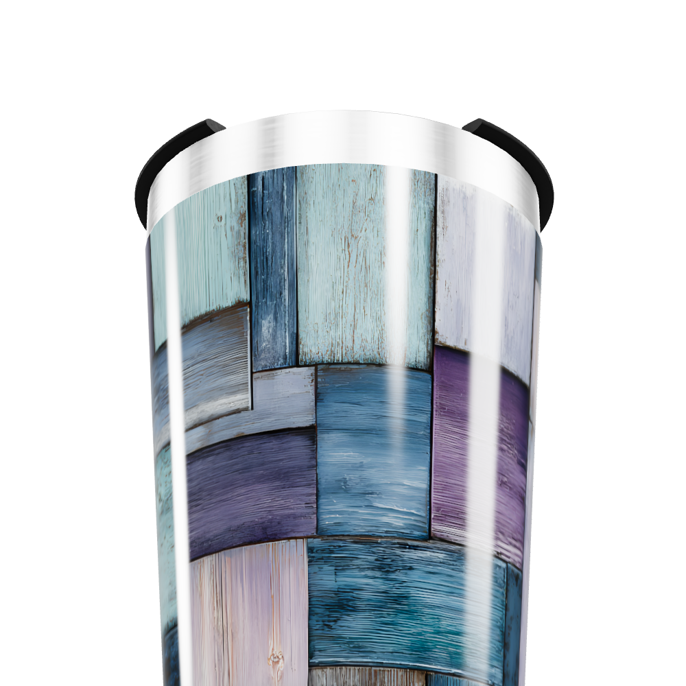 Copo Térmico - Estampa Madeira Colorida