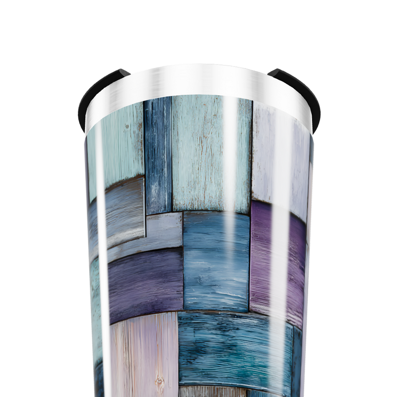 Copo Térmico - Estampa Madeira Colorida