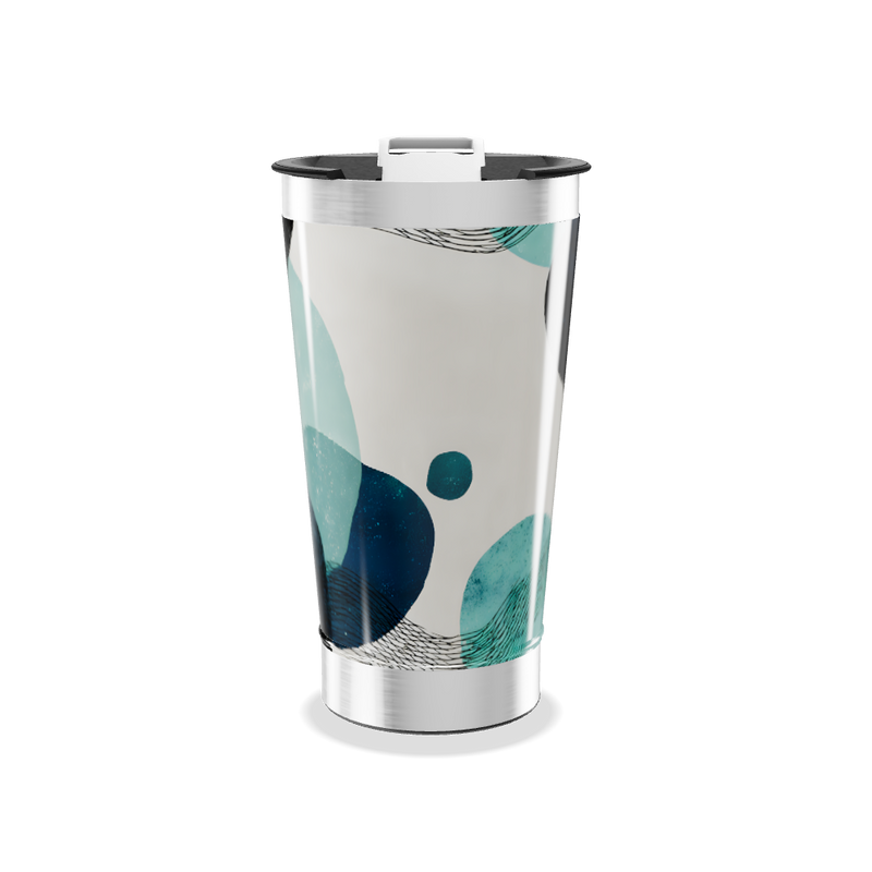 Copo Térmico - Estampa Abstrata Azul