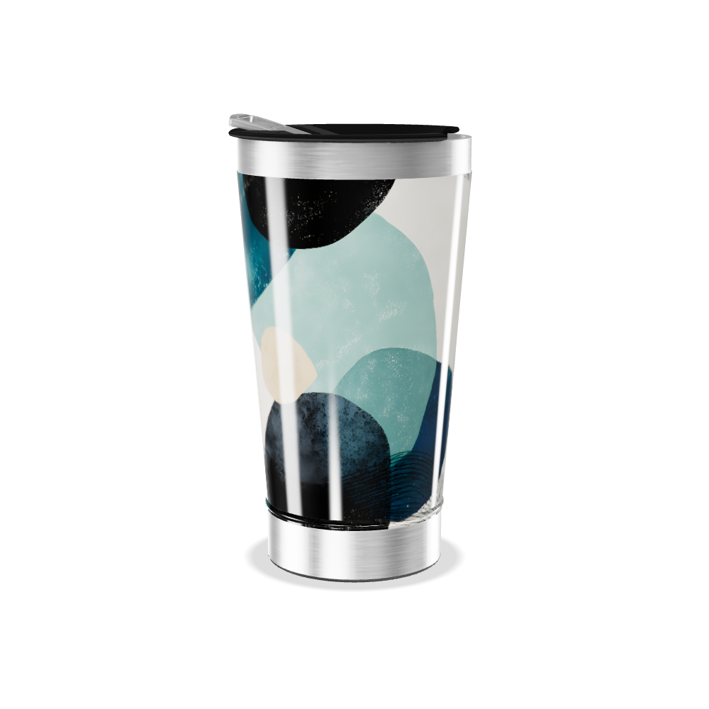 Copo Térmico - Estampa Abstrata Azul