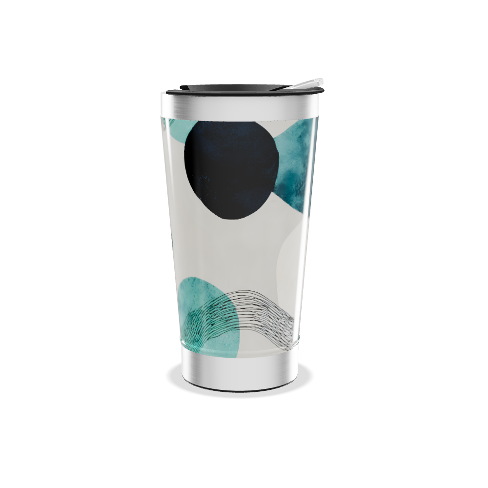 Copo Térmico - Estampa Abstrata Azul