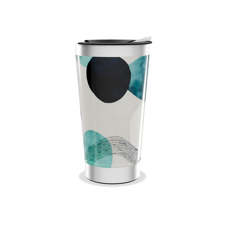 Copo Térmico - Estampa Abstrata Azul