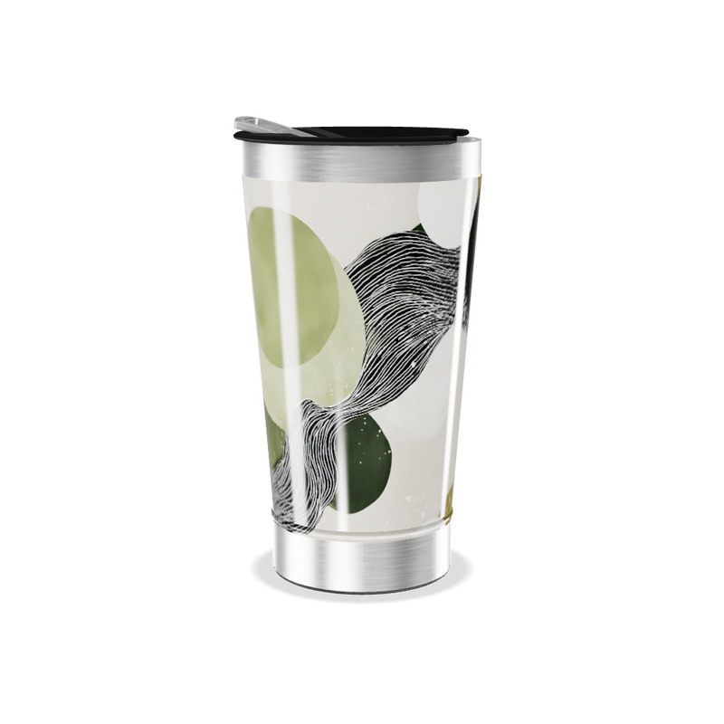 Copo Térmico - Estampa Abstrata Preto e Branco