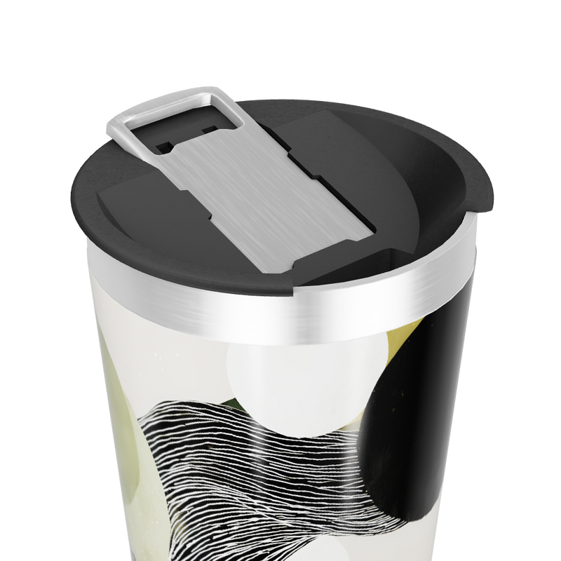 Copo Térmico - Estampa Abstrata Preto e Branco