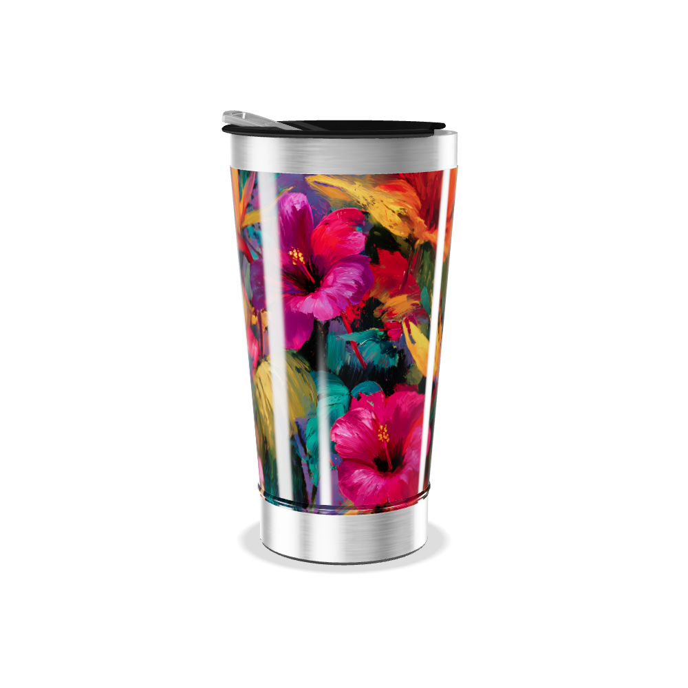 Copo Térmico - Floral Colorido Inox
