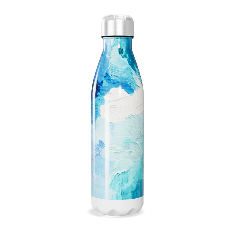 Garrafa Inox Azul - Estampa Abstrata