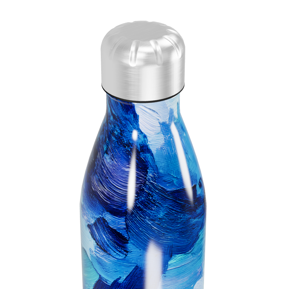 Garrafa Inox Azul - Estampa Abstrata