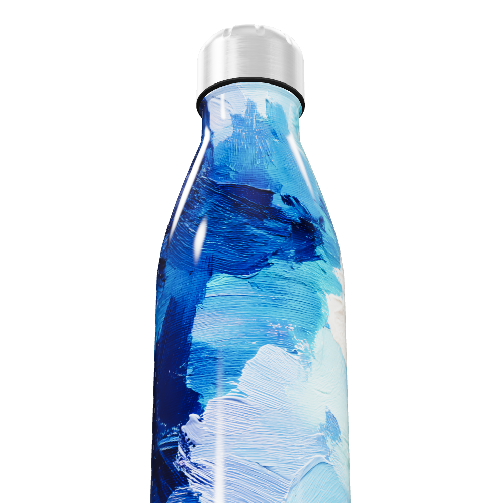Garrafa Inox Azul - Estampa Abstrata