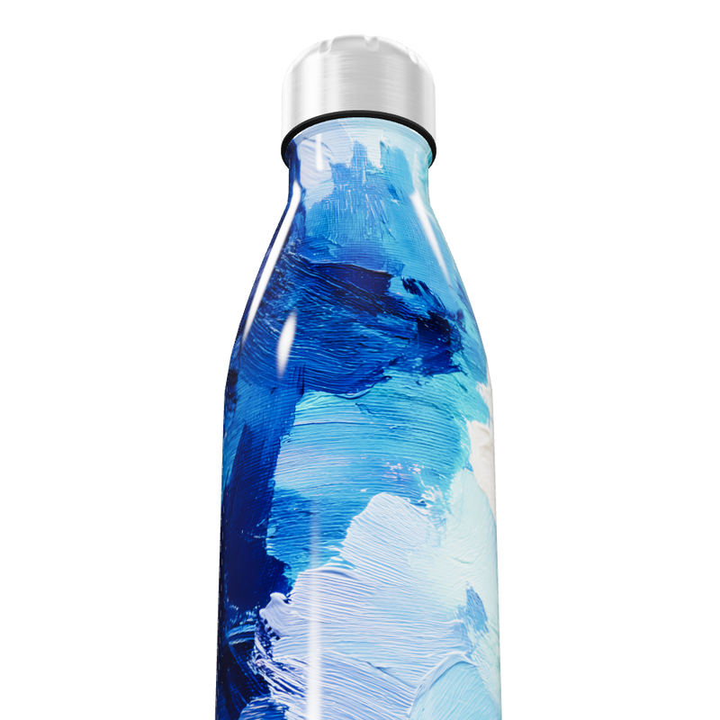 Garrafa Inox Azul - Estampa Abstrata