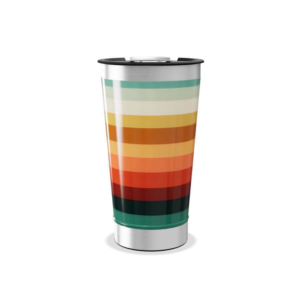 Copo Térmico - Listrado Colorido Aço Inox