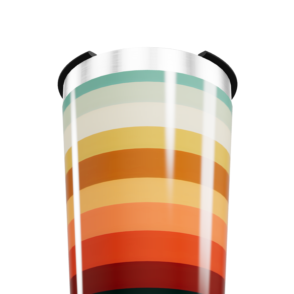 Copo Térmico - Listrado Colorido Aço Inox