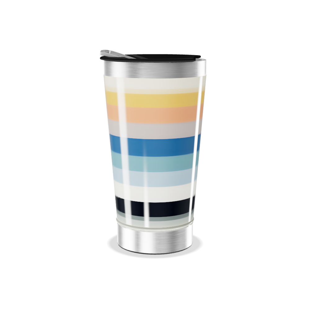 Copo Térmico - Listras Coloridas Aço Inox