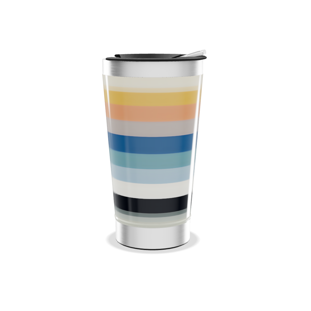 Copo Térmico - Listras Coloridas Aço Inox