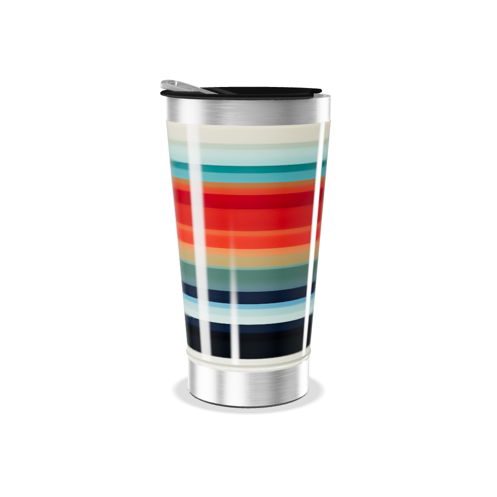 Copo Térmico - Listrado Colorido Inox