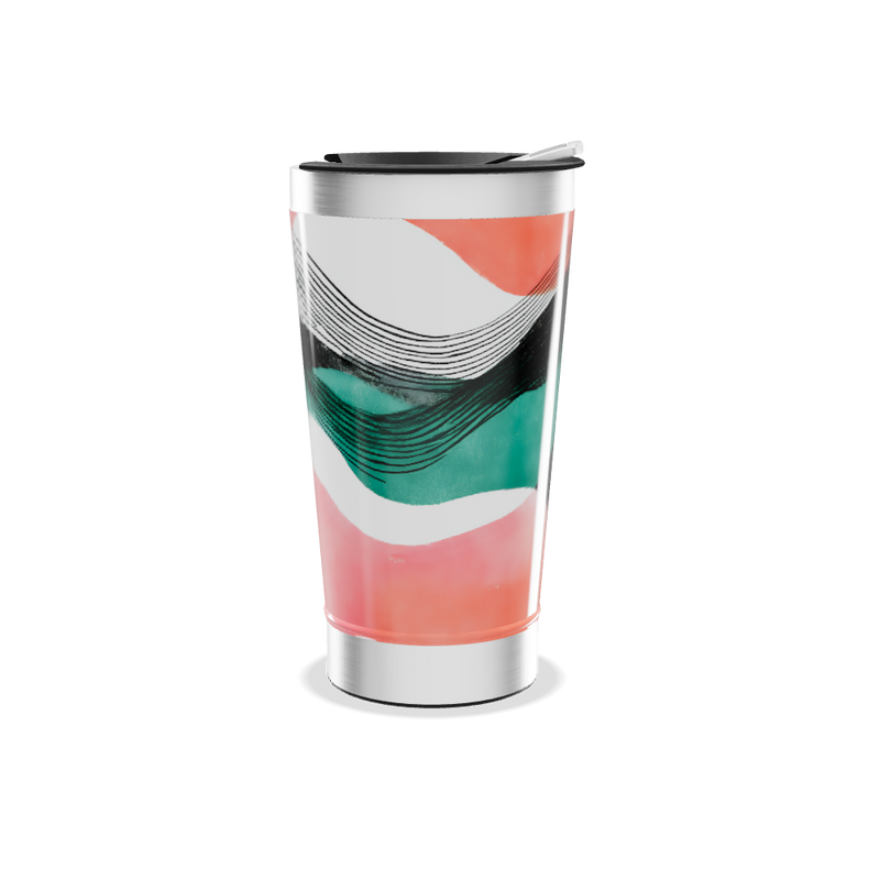 Copo Térmico - Abstrato Colorido Aço Inox