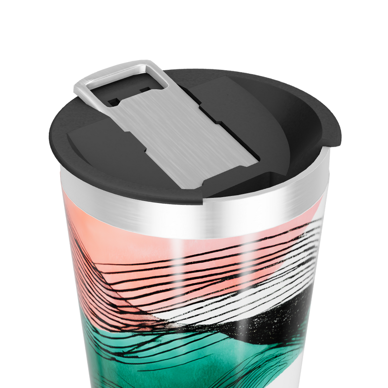 Copo Térmico - Abstrato Colorido Aço Inox