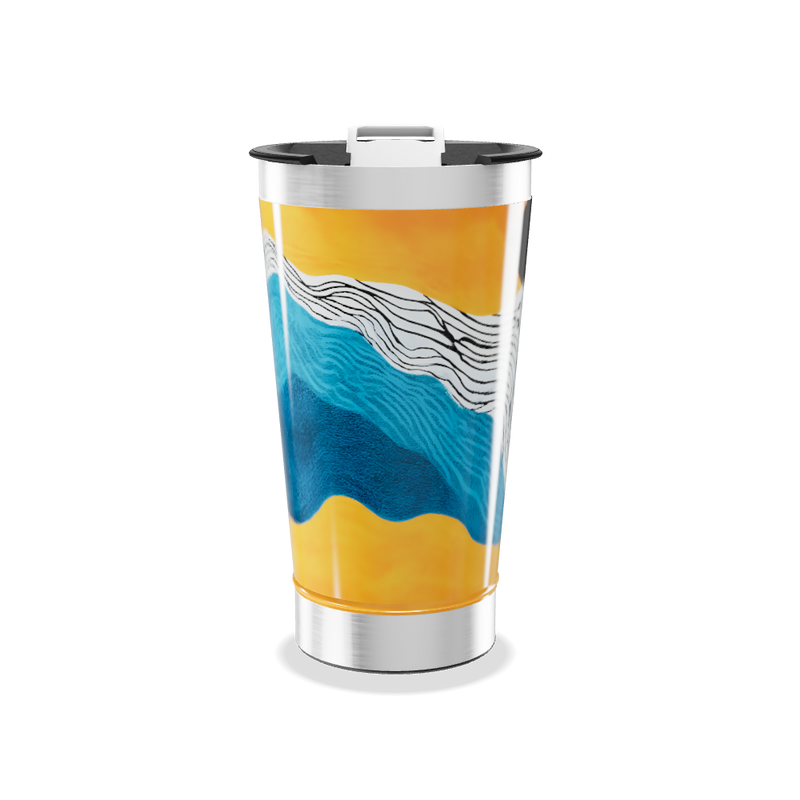Copo Térmico - Estampa Ondas Coloridas