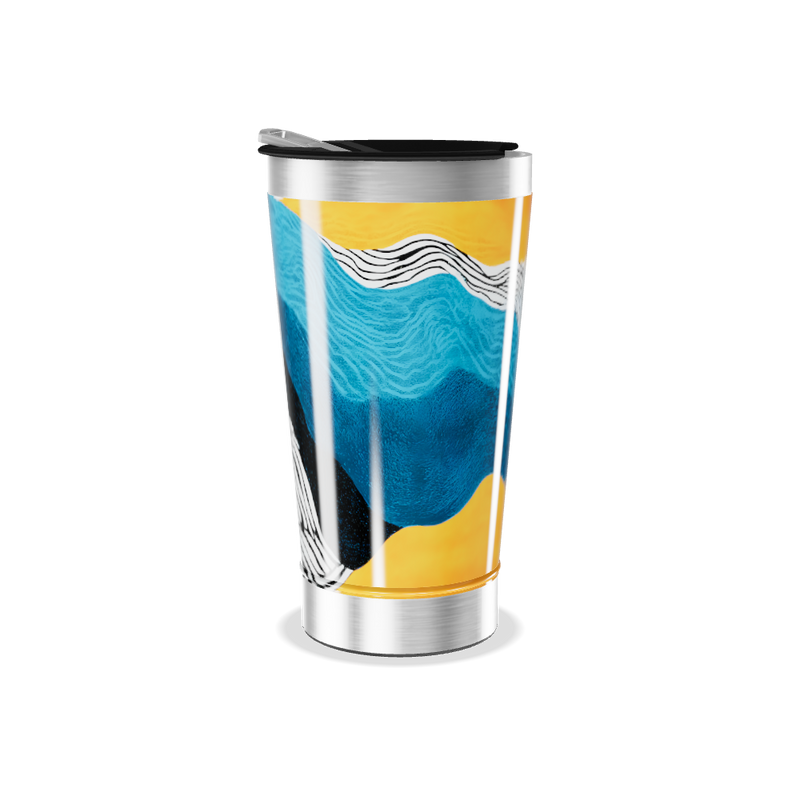 Copo Térmico - Estampa Ondas Coloridas